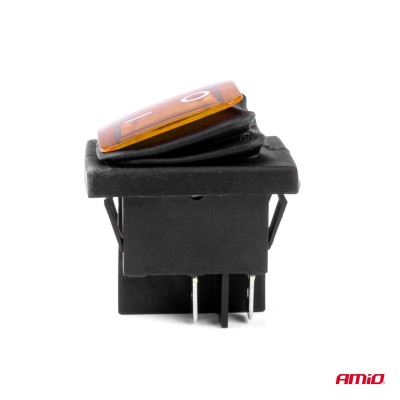 Interruptor Rectangular Amarillo (Iluminado) 12/24V max 20A ON/OFF