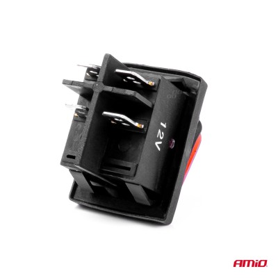 Interruptor Rectangular Rojo (Iluminado) 12/24V max 20A ON/OFF