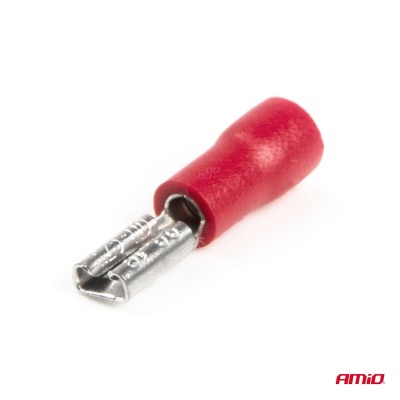 Terminal Plano Hembra Rojo 3.8mm 0.5-1.5mm2 10A 10 uds.