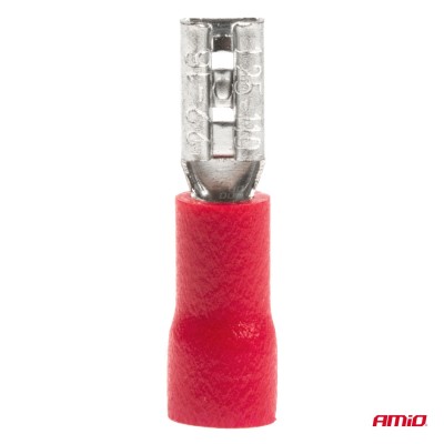 Terminal Plano Hembra Rojo 3.8mm 0.5-1.5mm2 10A 10 uds.