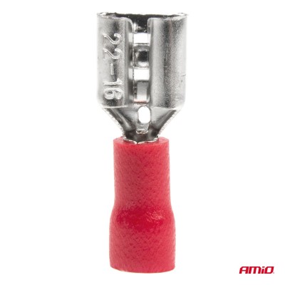 Terminal Plano Hembra Rojo 7.4mm 0.5-1.5mm2 10A 10 uds.