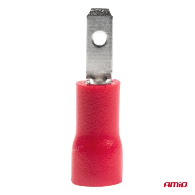 Terminal Plano Macho Rojo 3.8mm 0.5-1.5mm2 10A 10 uds.