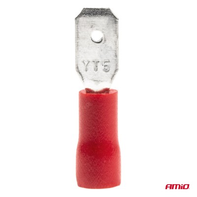 Terminal Plano Macho Rojo 5.6mm 0.5-1.5mm2 10A 10 uds.