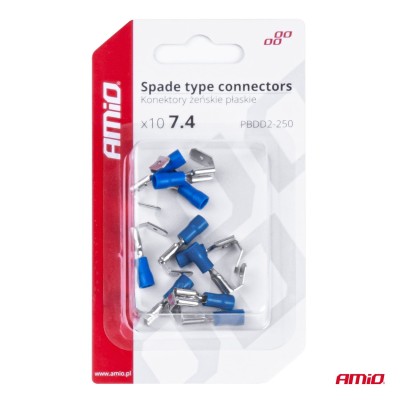 Terminal Plano Hembra Rojo 7.4/6.3mm 1.5-2.5mm2 15A 10 uds.