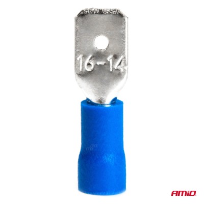 Terminal Plano Macho Rojo 6.35mm 1.5-2.5mm2 15A 10 uds.