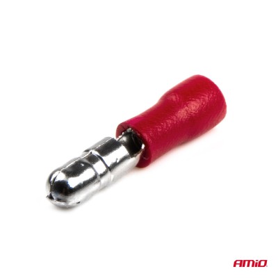 Terminal Redondo Macho Rojo 4mm 0.5-1.5mm2 10A 10 uds.