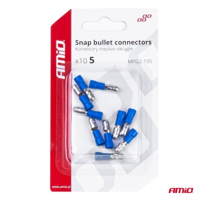 Terminal Redondo Macho Rojo 5mm 1.5-.25mm2 15A 10 uds.