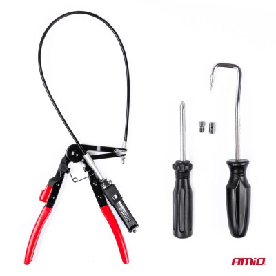 Juego de alicates para abrazaderas con maletín de 9 piezas