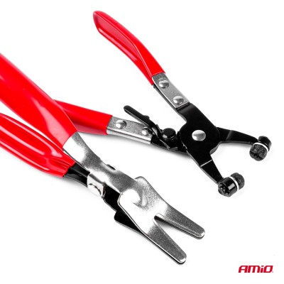 Juego de alicates para abrazaderas con maletín de 9 piezas