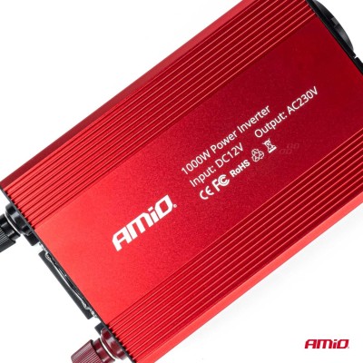 Inversor conversor de 12V a 230V 1000W/2000W 3x230V socket PI05