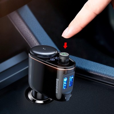Transmisor FM BASEUS 2x USB bluetooth negro