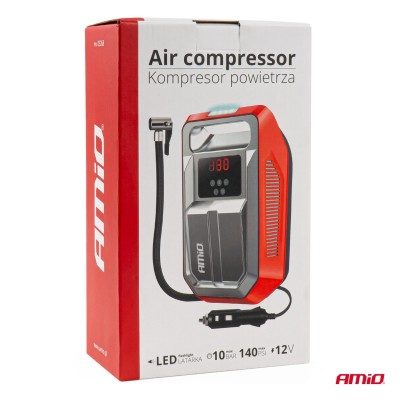 Compresor de aire para coche con manómetro digital y luz LED 12V ACOMP-18
