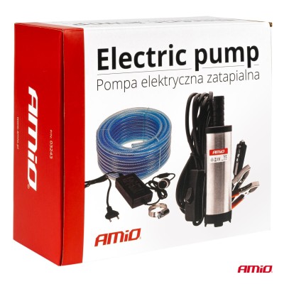 Bomba eléctrica para diesel 12V/230V sumergible diámetro 38 mm, kit con manguera