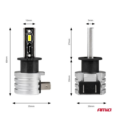 Lamparas Luz de Cruce LED H3 H-mini AMiO