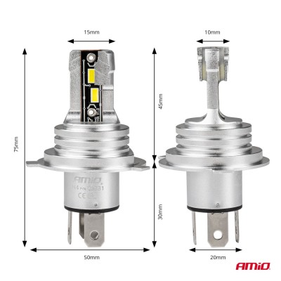 Lamparas Luz de Cruce LED H4/H19 H-mini AMiO
