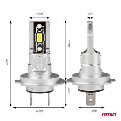 Lamparas Luz de Cruce LED H7/H18 H-mini AMiO