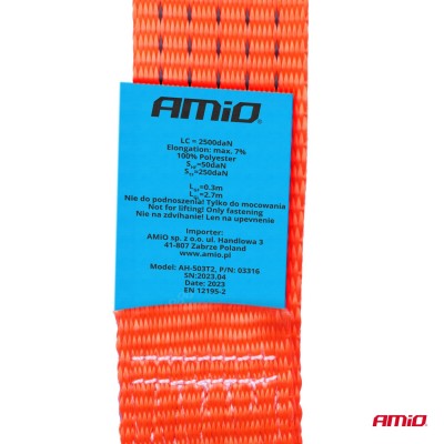 Cincha de amarre para remolque 5000kg 50mm 3mts.