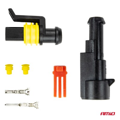 Conector estanco 1 vía con terminales macho/hembra AMIO-03517