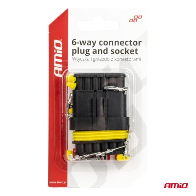 Conector estanco 6 vías con terminales macho/hembra AMIO-03522