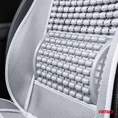 Respaldo asiento delantero soporte lumbar y apoyo de cabeza AMIO-03647 gris