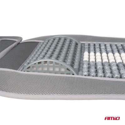 Respaldo asiento delantero soporte lumbar y apoyo de cabeza AMIO-03647 gris