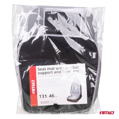 Respaldo asiento delantero soporte lumbar y apoyo de cabeza AMIO-03647 gris