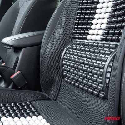 Respaldo asiento delantero soporte lumbar y apoyo de cabeza AMIO-03648 negro