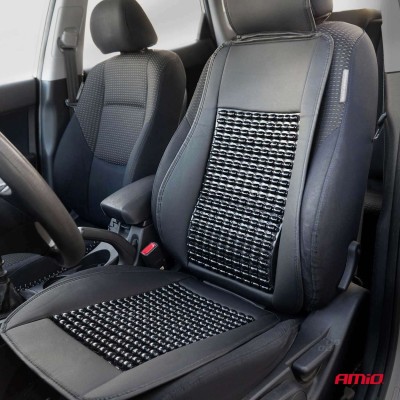 Respaldo asiento delantero soporte lumbar y apoyo de cabeza AMIO-03649 negro