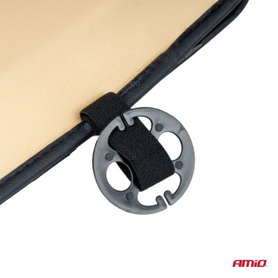 Respaldo asiento delantero soporte lumbar y apoyo de cabeza AMIO-03649 negro