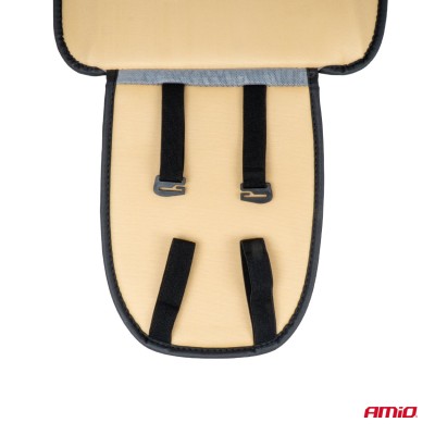 Respaldo asiento delantero soporte lumbar y apoyo de cabeza AMIO-03649 negro