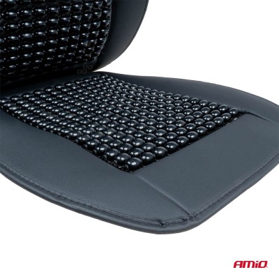 Respaldo asiento delantero soporte lumbar y apoyo de cabeza AMIO-03649 negro