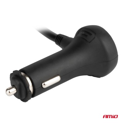 Conector mechero triple con 3 USB, 1 USB C y voltímetro 12v. / 24v