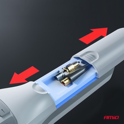 Compresor de aire con batería recargable y manómetro digital AMIO-03689