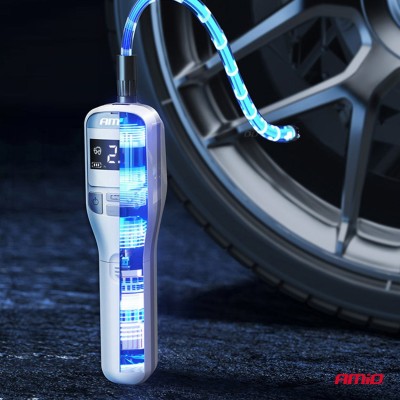 Compresor de aire con batería recargable y manómetro digital AMIO-03689