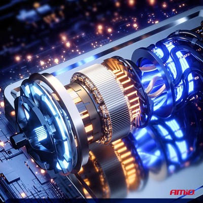 Compresor de aire con batería recargable y manómetro digital AMIO-03689