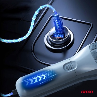 Compresor de aire con batería recargable y manómetro digital AMIO-03689