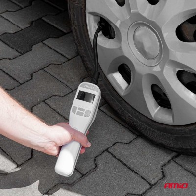 Compresor de aire con batería recargable y manómetro digital AMIO-03689