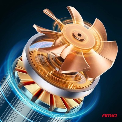 Compresor de aire con batería recargable y manómetro digital AMIO-03690