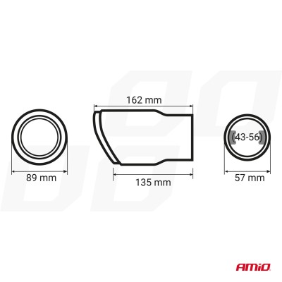 Cola de escape acero inoxidable y carbono AMIO-04065