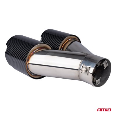 Cola de escape acero inoxidable carbono IZQUIERDA AMIO-04069