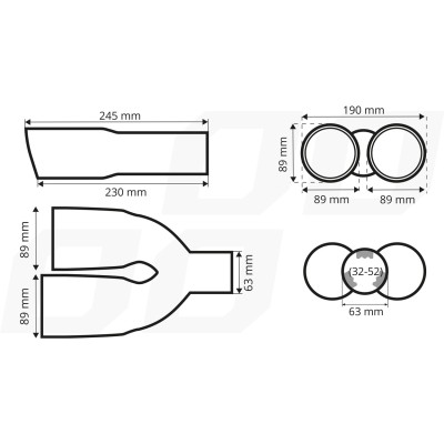 Cola de escape acero inoxidable carbono DERECHA AMIO-04070
