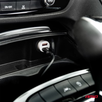 Cargador de mechero 2x USB-A 2.1A 12/24V AMiO-03872