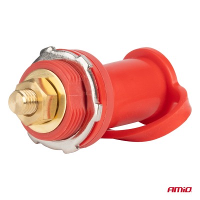Conector de alimentación de batería rojo con tapa 3/8 M10 12V 24V 48V 250A AMIO-03814