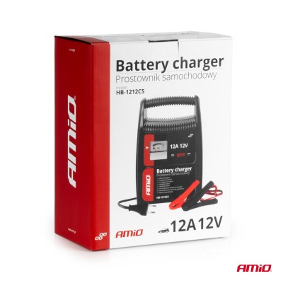 Cargador de batería con indicador (fusible) 12A, 12V AMiO SBC-12A