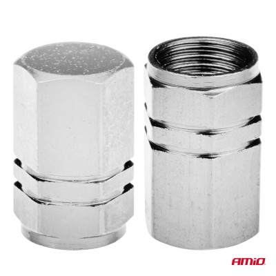 Tapones de aluminio para válvula color plateado 4 unid.