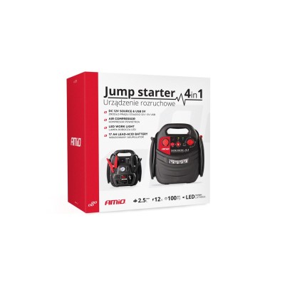 Cargador y Arrancador de batería 4 en 1, 12V 17Ah 900A JS01