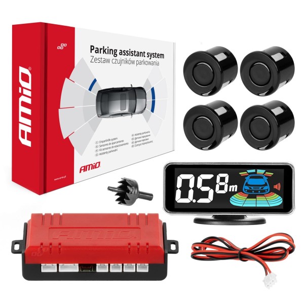 Sensores de Aparcamiento LED Grafico 3D 4 sensores color negro