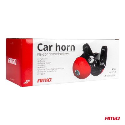 Claxon (bocinas) rojas 125mm 12V 2 unidades AMIO-04075