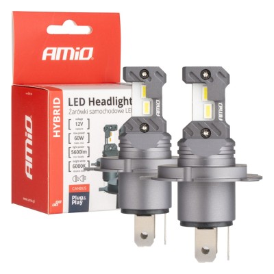 Lámparas LED H4 H19 Hybrid series 6000K Canbus 60W AMIO-04114