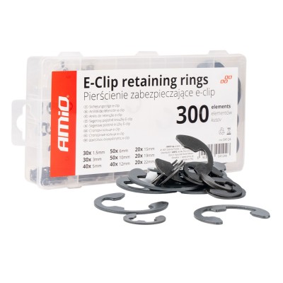 Estuche anillos de seguridad E-Clip 300 piezas variadas AMIO-04124